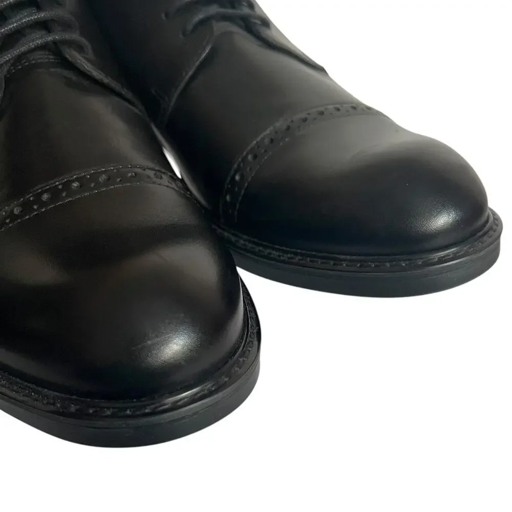 Ecco Vitrus III Cap Toe Oxford Black Leather Shoes Men Size 42 EU